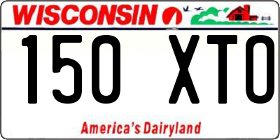 WI license plate 150XTO