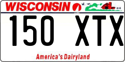 WI license plate 150XTX