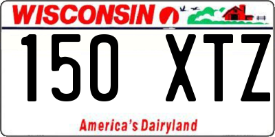 WI license plate 150XTZ