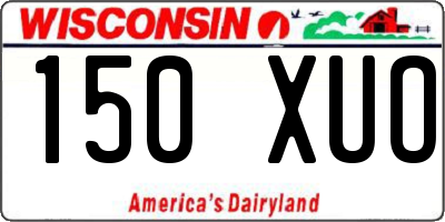WI license plate 150XUO