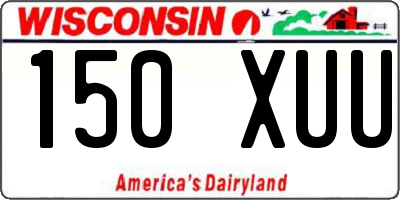 WI license plate 150XUU