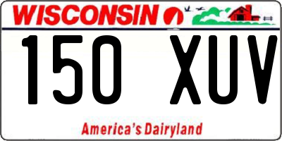 WI license plate 150XUV