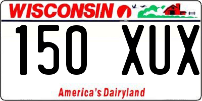 WI license plate 150XUX