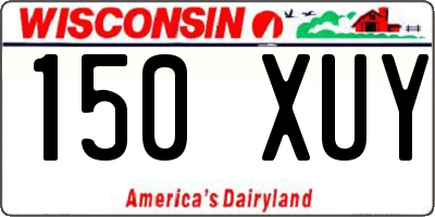 WI license plate 150XUY
