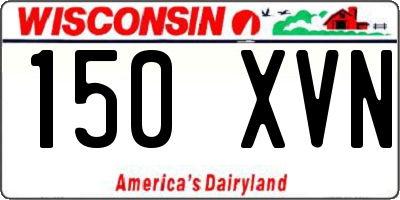 WI license plate 150XVN