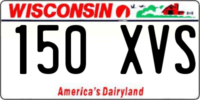 WI license plate 150XVS