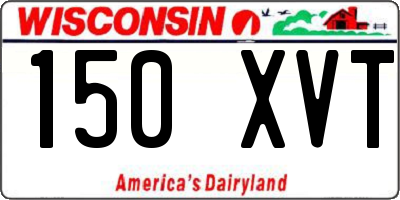 WI license plate 150XVT