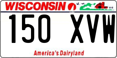 WI license plate 150XVW