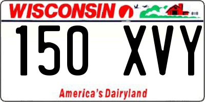 WI license plate 150XVY