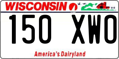 WI license plate 150XWO