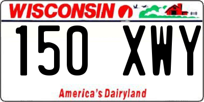 WI license plate 150XWY