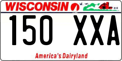 WI license plate 150XXA