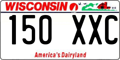 WI license plate 150XXC