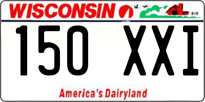 WI license plate 150XXI