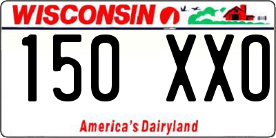 WI license plate 150XXO