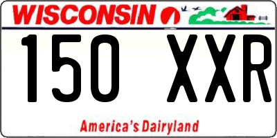 WI license plate 150XXR