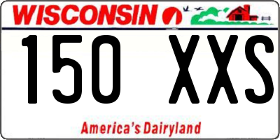 WI license plate 150XXS