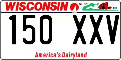 WI license plate 150XXV