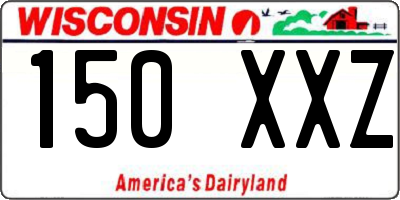WI license plate 150XXZ