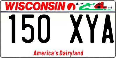 WI license plate 150XYA