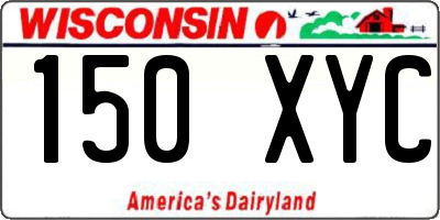 WI license plate 150XYC