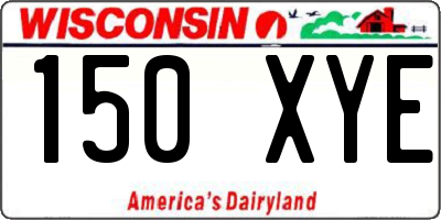 WI license plate 150XYE