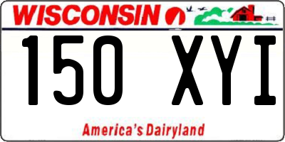 WI license plate 150XYI