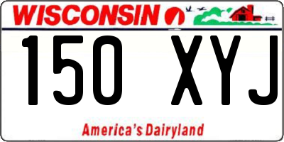 WI license plate 150XYJ