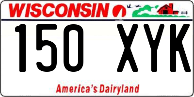 WI license plate 150XYK