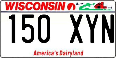 WI license plate 150XYN