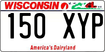 WI license plate 150XYP
