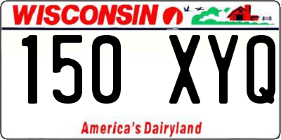 WI license plate 150XYQ