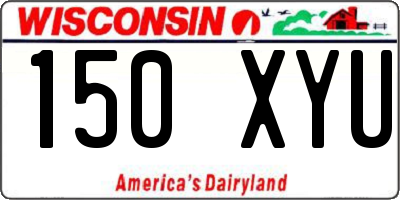 WI license plate 150XYU