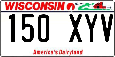 WI license plate 150XYV