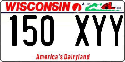 WI license plate 150XYY