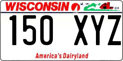 WI license plate 150XYZ
