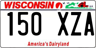 WI license plate 150XZA