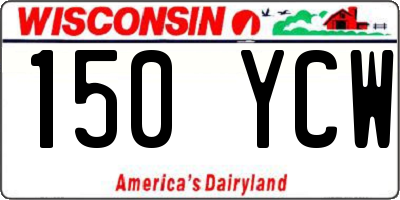 WI license plate 150YCW