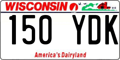 WI license plate 150YDK