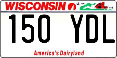 WI license plate 150YDL