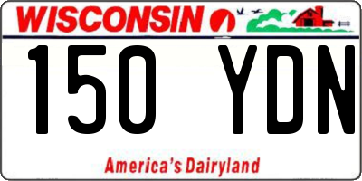 WI license plate 150YDN