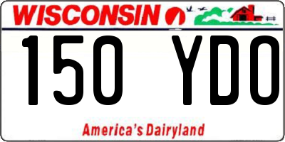 WI license plate 150YDO