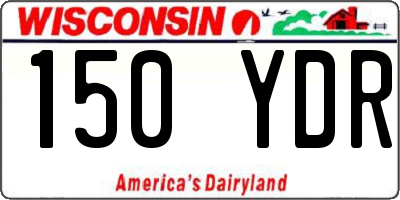 WI license plate 150YDR
