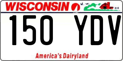 WI license plate 150YDV