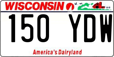 WI license plate 150YDW