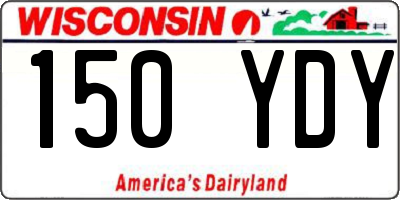 WI license plate 150YDY