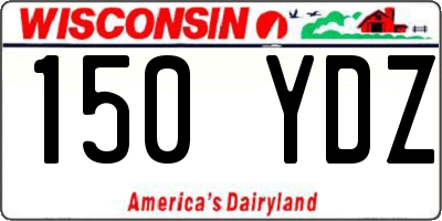 WI license plate 150YDZ