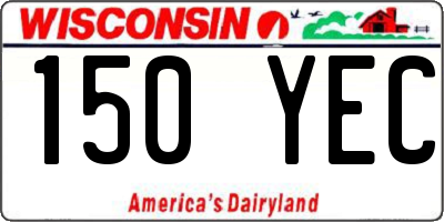 WI license plate 150YEC