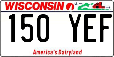 WI license plate 150YEF