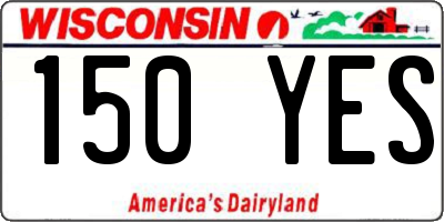 WI license plate 150YES